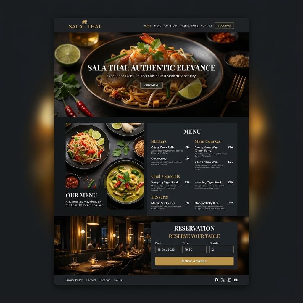 Restaurant Website — ผลงานโดย Pongdech Wisetchoo