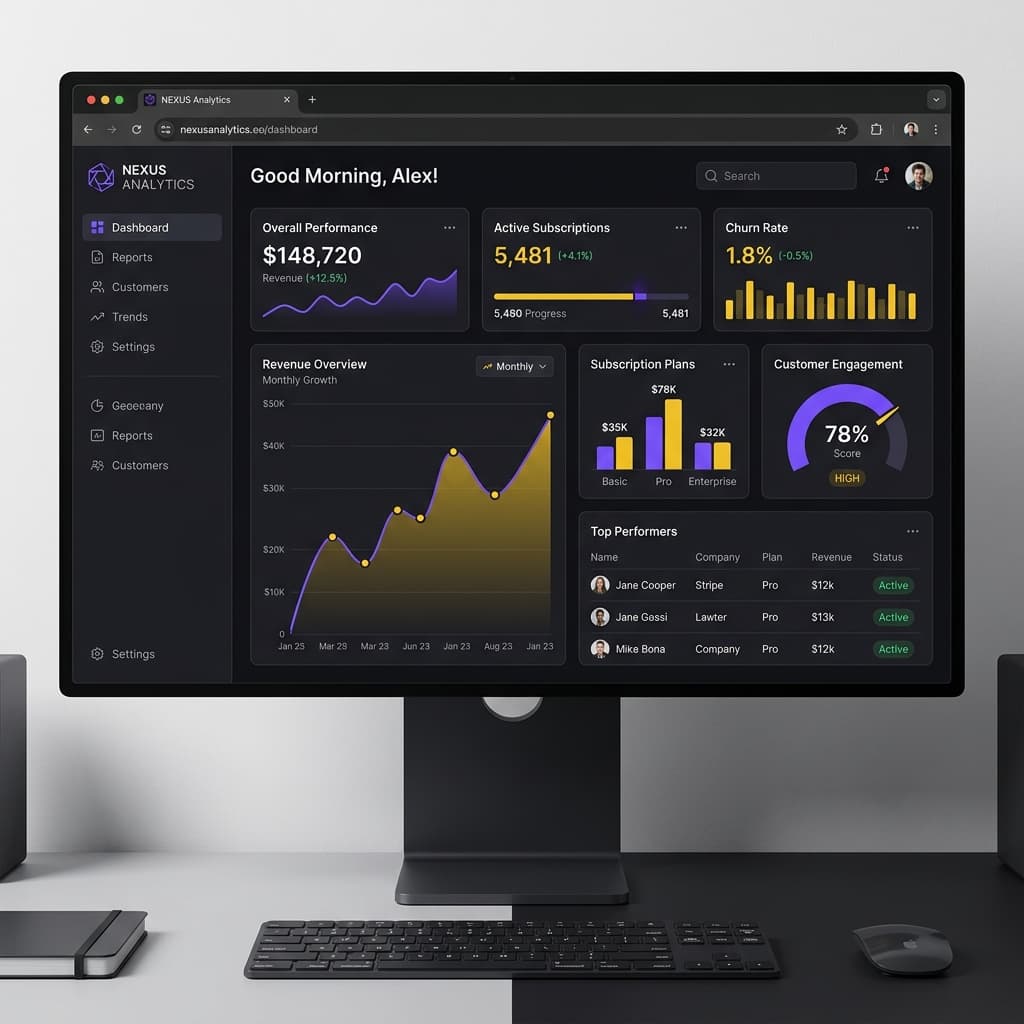 SaaS Dashboard — ผลงานโดย Pongdech Wisetchoo